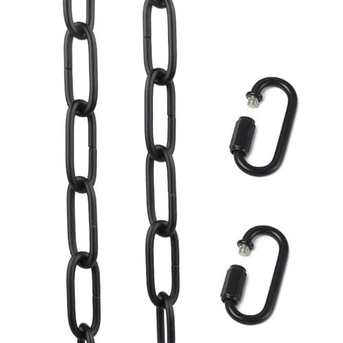 WOERFU 6 feet Black Pendant Light Fixture Chain Permits Installation of Chain-Hung Fixtures On High Ceilings with Maximum Fixture Weight of 50 Pounds - Image 1