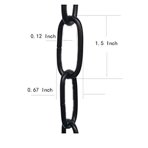 WOERFU 6 feet Black Pendant Light Fixture Chain Permits Installation of Chain-Hung Fixtures On High Ceilings with Maximum Fixture Weight of 50 Pounds - Image 3