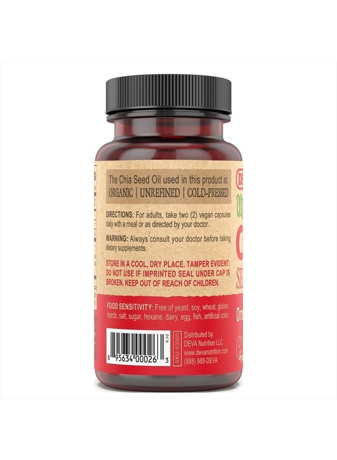 Deva Vegan Vitamins Deva Vegan Chia Seed Oil – 1000 mg 90 Vcap - Image 4