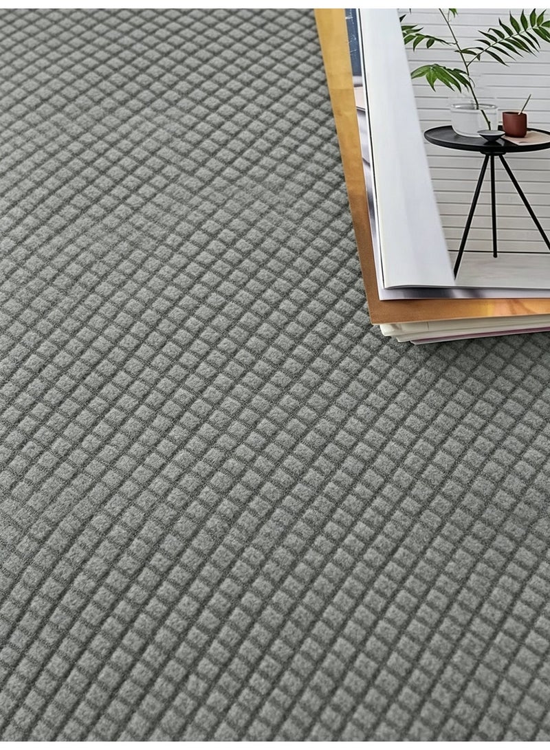 طقم أغطية كراسي استرخاء مخملية مطاطية، غطاء واقي لأريكة بمقعد واحد مع جيب من إيوجيلي، مكون من 4 قطع (لون  رمادي) - Image 5