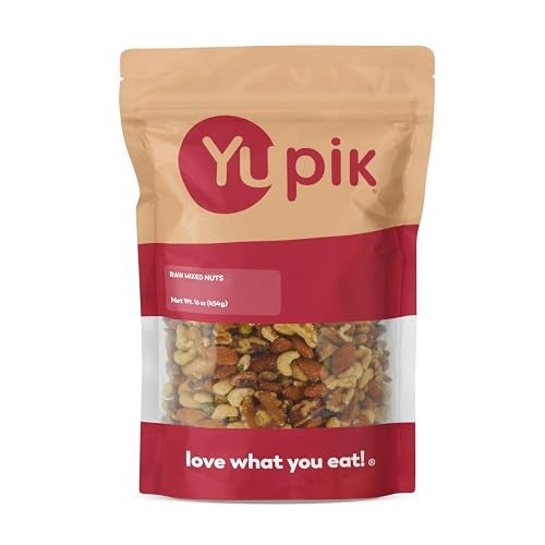 Yupik Raw Mix Nuts 1 lb Premium Natural Mixed Nuts with Almonds Walnuts Pistachios Cashews and Brazil Nuts Healthy SnackBrown Pack of 1 - Image 1