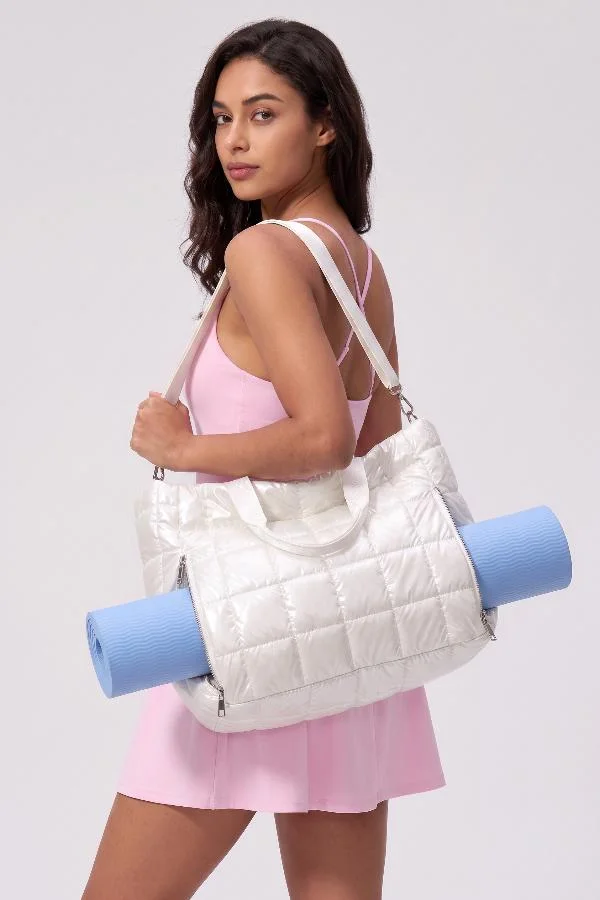 Svl Luna Quilted Puffer Tote Bag for Padel & Yoga with Yoga Mat Compartment