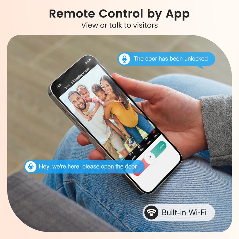 YHV Keyless Entry Door Lock with Camera Electronic Smart Lock Fingerprint Keypad Deadbolt with Code, App Remote Control, Auto Unlock, Wi-Fi Connected, Doorbell for Front Door - Image 4