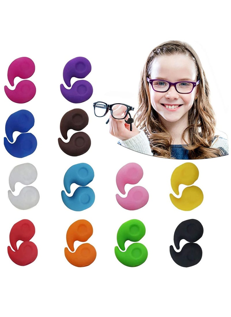 NIBEMINENT Eyeglasses Retainers Silicone,12Pairs Glasses Temple Tip Holder Soft Anti-Slip Protectors Stoppers Ear Grip Hook, for Spectacle Sunglasses Reading Eyewear  - Image 1
