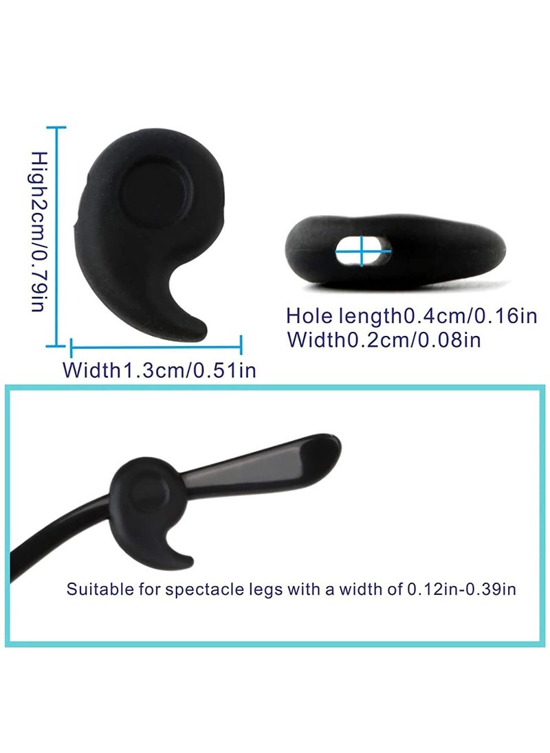 NIBEMINENT Eyeglasses Retainers Silicone,12Pairs Glasses Temple Tip Holder Soft Anti-Slip Protectors Stoppers Ear Grip Hook, for Spectacle Sunglasses Reading Eyewear  - Image 3