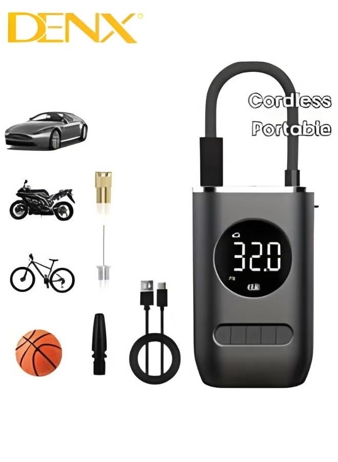 Denx Portable Compact Wireless Intelligent Digital Electric Air Inflator Pump Suitable For Bicycle Car Motorcycle Tires - From DenxX, Air Pump For Tire Inflation With A Battery Capacity Of 4000 MAh, Aapable Of Inflating 2.5 Tires  - Image 1