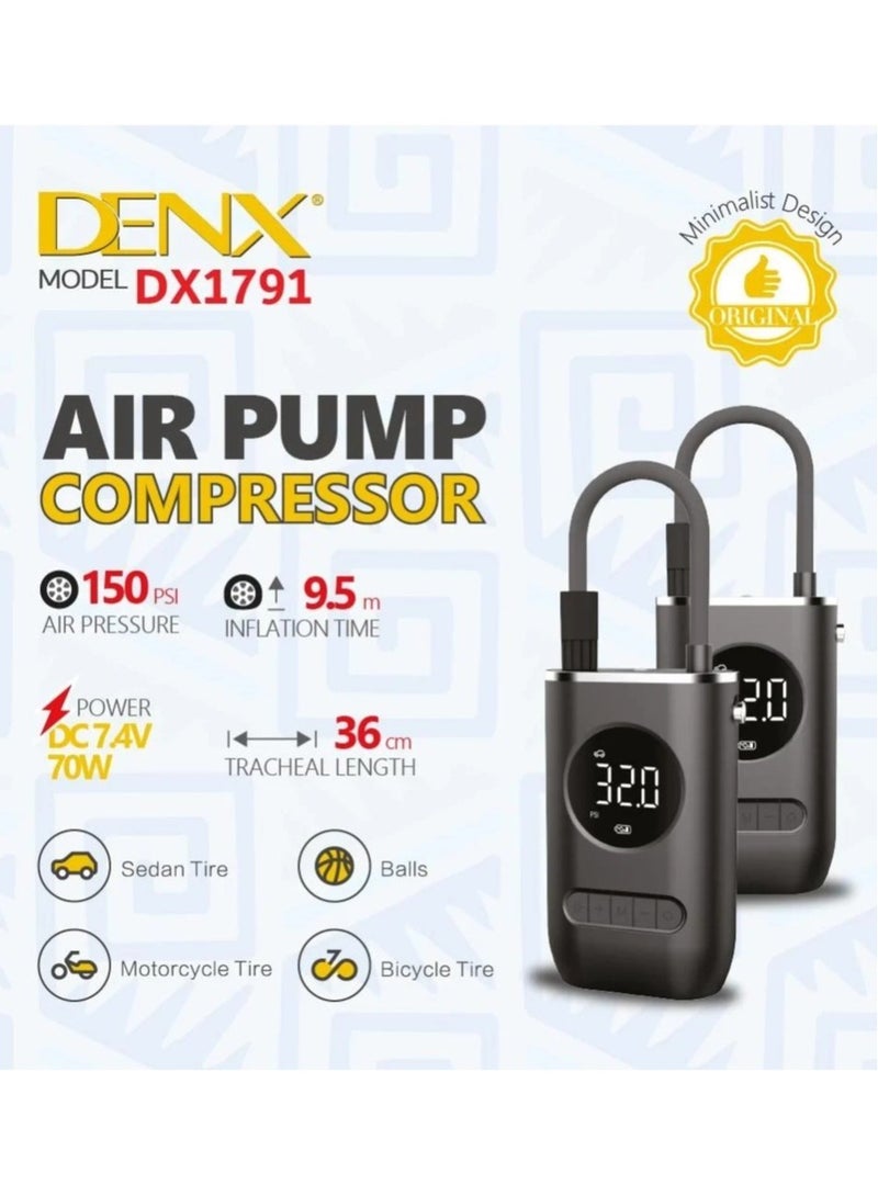 Denx Portable Compact Wireless Intelligent Digital Electric Air Inflator Pump Suitable For Bicycle Car Motorcycle Tires - From DenxX, Air Pump For Tire Inflation With A Battery Capacity Of 4000 MAh, Aapable Of Inflating 2.5 Tires  - Image 3