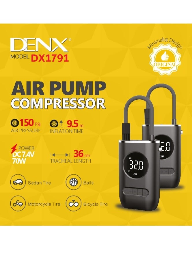 Denx Portable Compact Wireless Intelligent Digital Electric Air Inflator Pump Suitable For Bicycle Car Motorcycle Tires - From DenxX, Air Pump For Tire Inflation With A Battery Capacity Of 4000 MAh, Aapable Of Inflating 2.5 Tires  - Image 5
