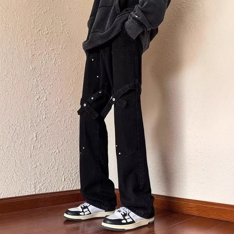 Unisex Classic Denim Jeans Loose Fit Daily Outdoor Wear - Image 4