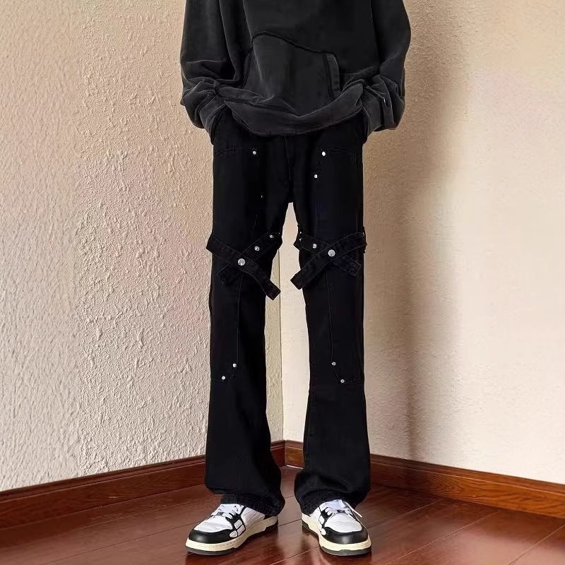 Unisex Classic Denim Jeans Loose Fit Daily Outdoor Wear - Image 2