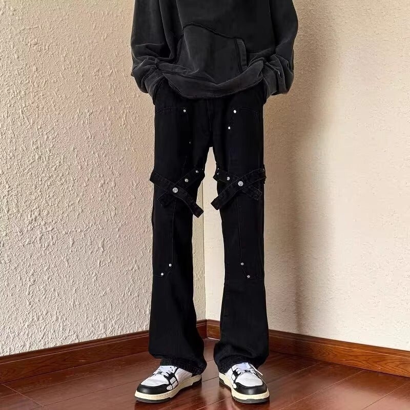 Unisex Classic Denim Jeans Loose Fit Daily Outdoor Wear - Image 1