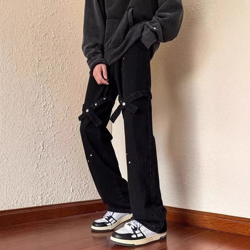 Unisex Classic Denim Jeans Loose Fit Daily Outdoor Wear - Image 5