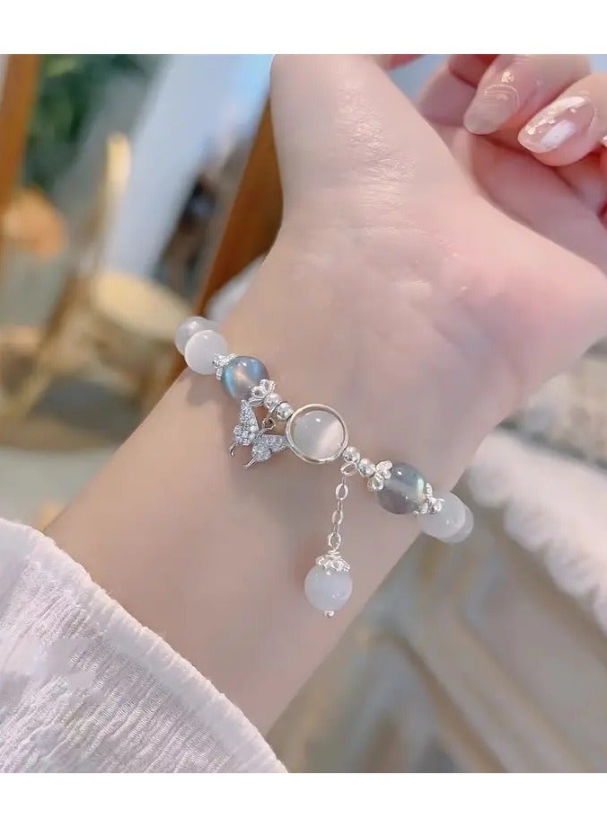 Goolsky 1pc Cat's Eye Stone Butterfly Bracelet, Fashion Glasses Bracelet  - Image 3
