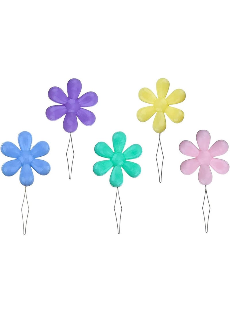 ChicAbode Embroidery Needle Threader Tool 5pcs Plastic Flower Head Sewing Machine Needle Threader for Hand Sewing Cross Stitch Craft Knitting Quilting (5pcs, Mix Colors) - Image 1
