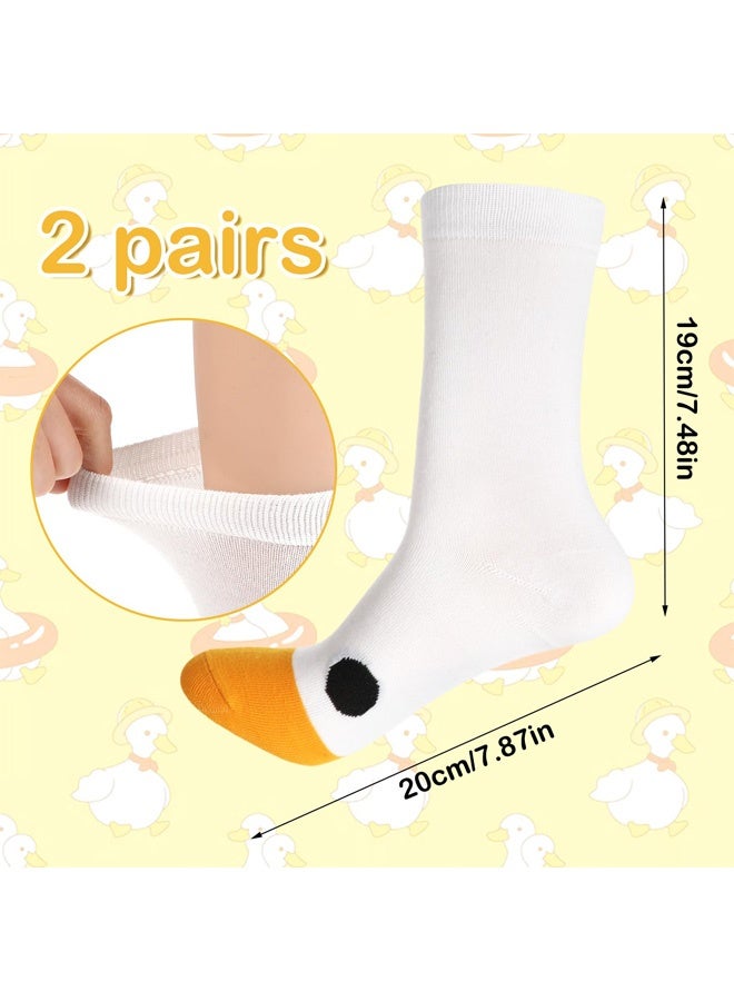 2 Pairs Goose Socks, Funny Novelty Silly Animal Socks Creative White Goose Crew Socks Goose Head Socks Gifts for Women Men Boys Girls Costume Party - Image 2