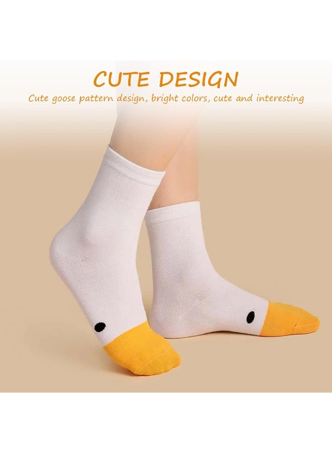 2 Pairs Goose Socks, Funny Novelty Silly Animal Socks Creative White Goose Crew Socks Goose Head Socks Gifts for Women Men Boys Girls Costume Party - Image 5