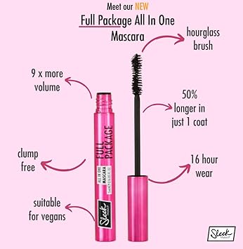 Sleek MakeUP Full Package All In One Mascara Amplified Dramatic Lash Effect Vegan Friendly Black 5ml - Image 3