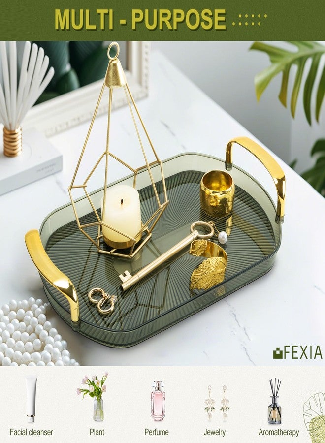 FEXIA Green Bathroom Accessories Set 5 Pcs Green Bathroom Decor with Decorative Vanity Tray for Boho Bathroom Decorations Soap Dispenser Toothbrush Holder Lotion Gifts for Women Home Apartment Decor - Image 4