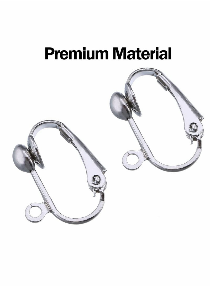 Excefore - Clip-on Earring Converter, Earring Clip Backs Non-pierced Earring Findings Dangle Earring Clips with Easy Open Loop and Silicone Earring Pads for None Pierced Ears - Image 1