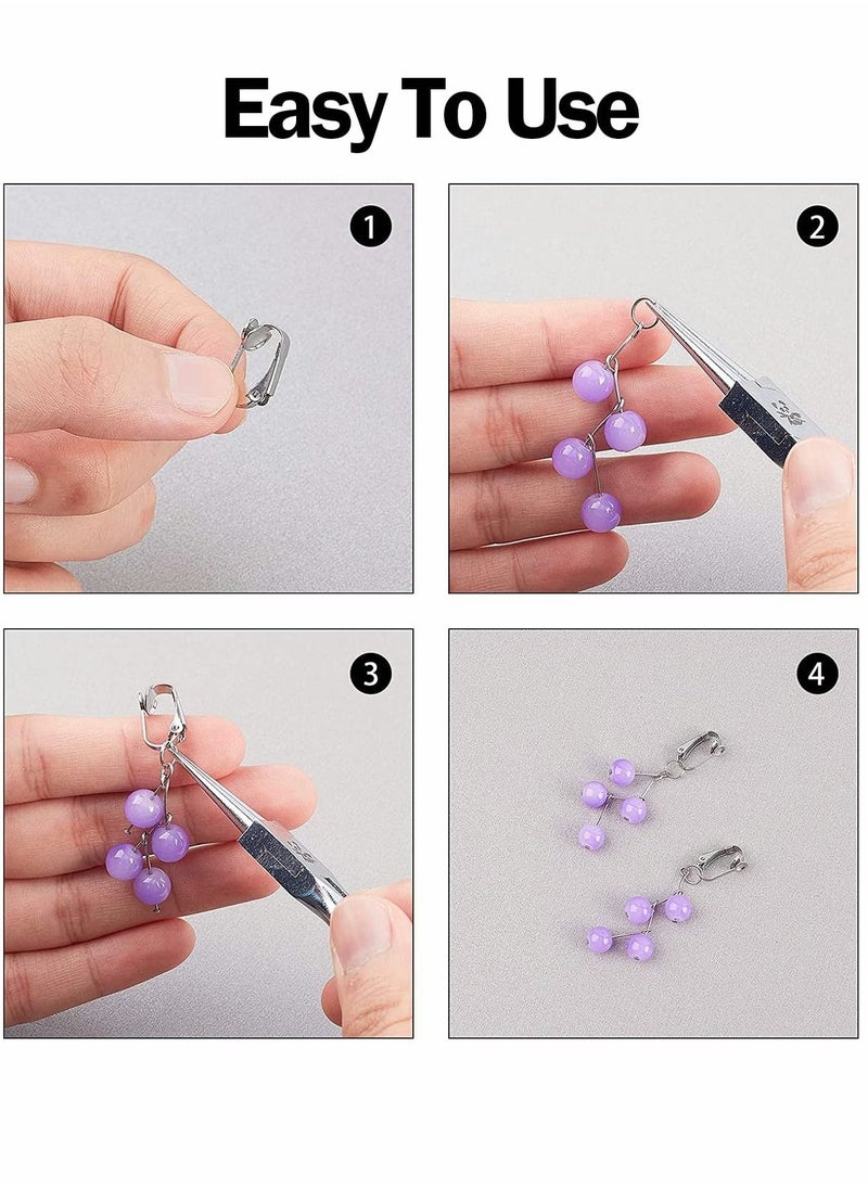Excefore - Clip-on Earring Converter, Earring Clip Backs Non-pierced Earring Findings Dangle Earring Clips with Easy Open Loop and Silicone Earring Pads for None Pierced Ears - Image 1