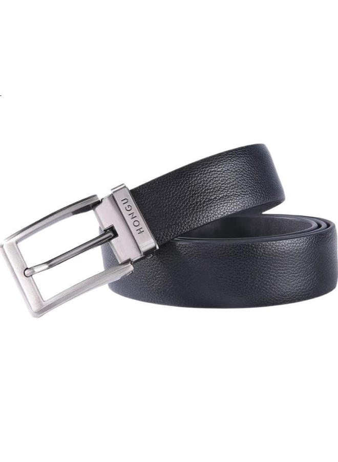 Hongu Honggu Men'S Leather Belt, Top-Grain Cowhide, Pin Buckle, Trimmable Men'S Waistband, Gift Box Packaging, Qixi Festival Gift For Boyfriend - Image 2