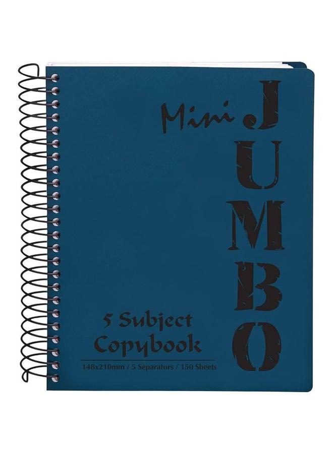 Mintra Mini Jumbo Wirebound Notebook, 200 Sheets, 210*148mm, 5 Materials, Reinforced Plastic Cover, Blue Color