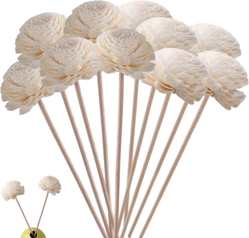 Diffuser Reeds: Beige Chrysanthemum Diffuser Reeds - Long-Lasting Fragrance Reeds for Home Office Bathroom Decor - Image 1