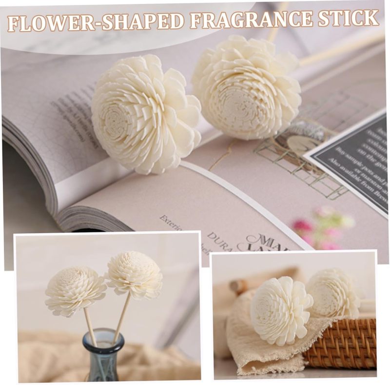 Diffuser Reeds: Beige Chrysanthemum Diffuser Reeds - Long-Lasting Fragrance Reeds for Home Office Bathroom Decor - Image 2