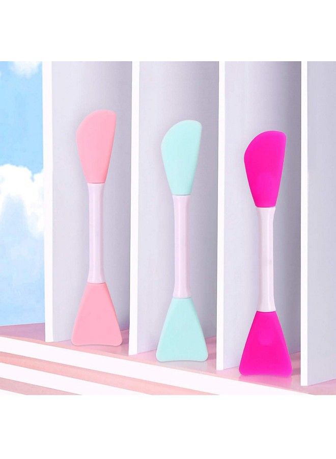 COSLUXE Mask Applicator Silicone Face Brush Face Mud Creamclay Maskdiymodeling Mask Brushes Diy Mud Mixing Spatula Doubleend Handheld Scoop Skin Care Make Up Foundation (Pack Of 4) - Image 3