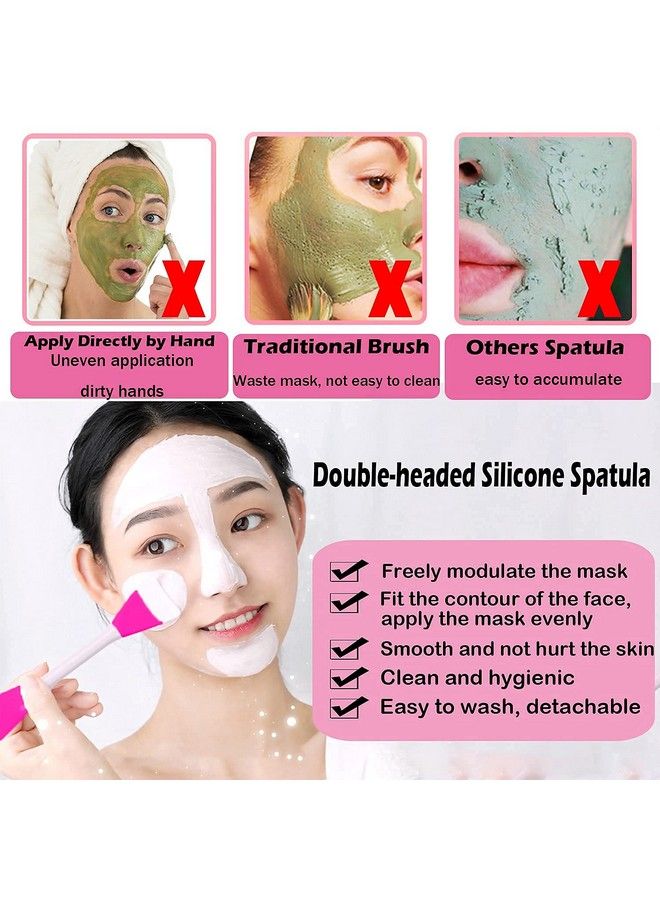 COSLUXE Mask Applicator Silicone Face Brush Face Mud Creamclay Maskdiymodeling Mask Brushes Diy Mud Mixing Spatula Doubleend Handheld Scoop Skin Care Make Up Foundation (Pack Of 4) - Image 5