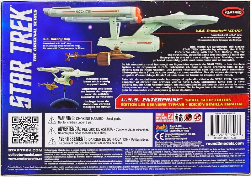 Star Trek Polar Lights Skill 2 Model Kit Star Trek U.S.S. Enterprise and S.S. Botany Bay The Original Series Space Seed Edition Snap-Together 1/1000 Scale Model - Image 2