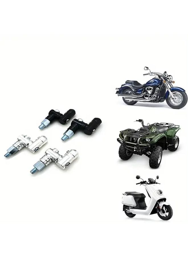Motorcycle Rearview Mirror Mount 360 Degree Rotating Adjustable Silvery Aluminum Alloy Secure Fit - Image 2