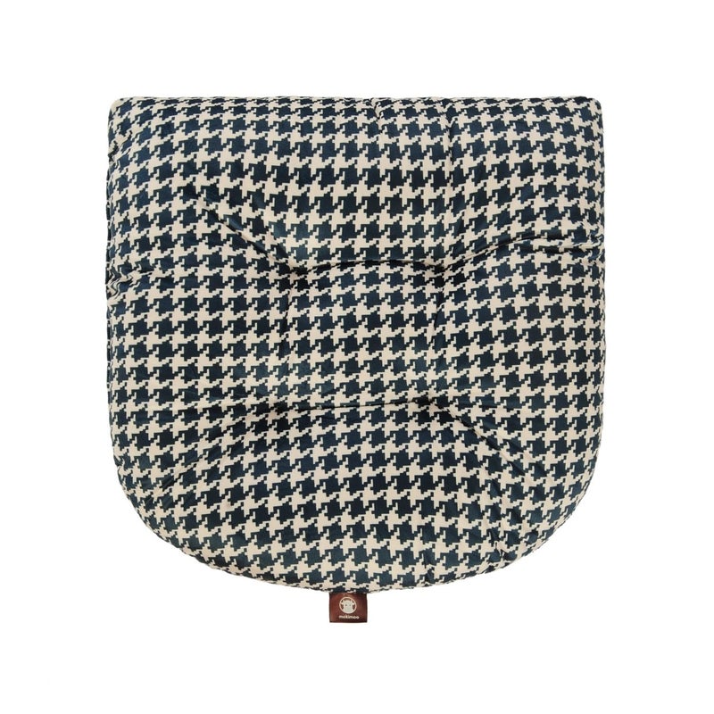 Makimoo Outdoor Patio Cushion, Rocking Chair Cushion, Tufted Pads, Set of Upper and Lower with Ties Pack of 2 (2 Sets) - Back 20"Ã—17", Seat 17"Ã—17" (Blue Houndstooth) - Image 3