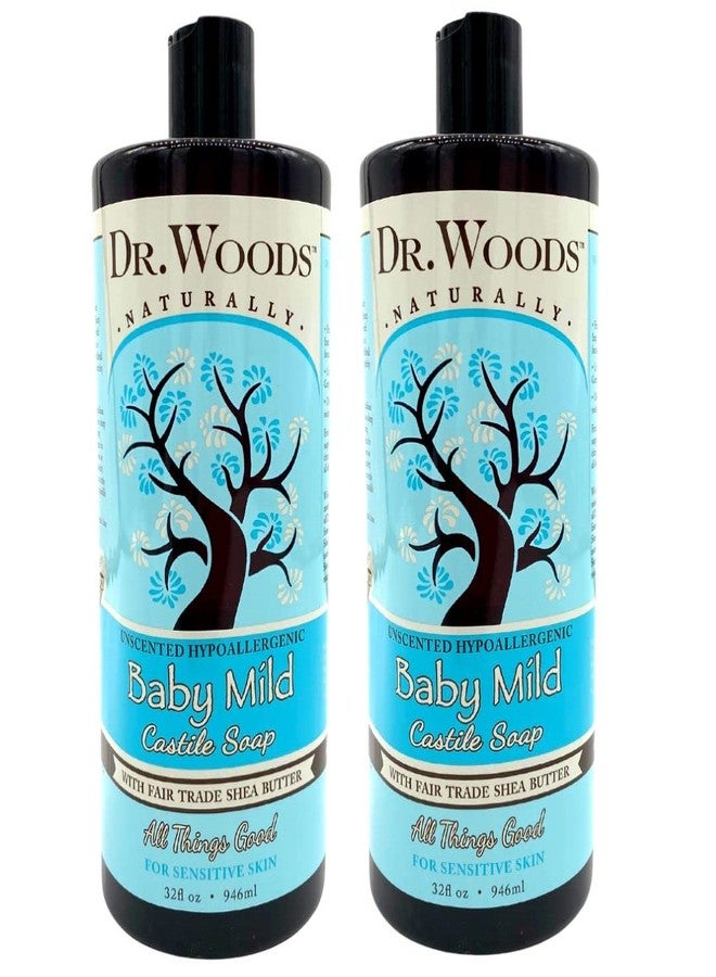 Dr. Woods Unscented Baby Mild Liquid Castile Soap with Organic Shea Butter, 32 Ounce (Pack of 2) - Image 1