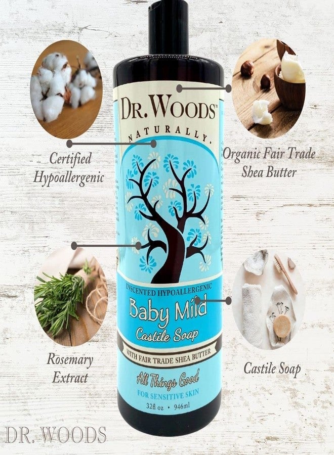Dr. Woods Unscented Baby Mild Liquid Castile Soap with Organic Shea Butter, 32 Ounce (Pack of 2) - Image 4