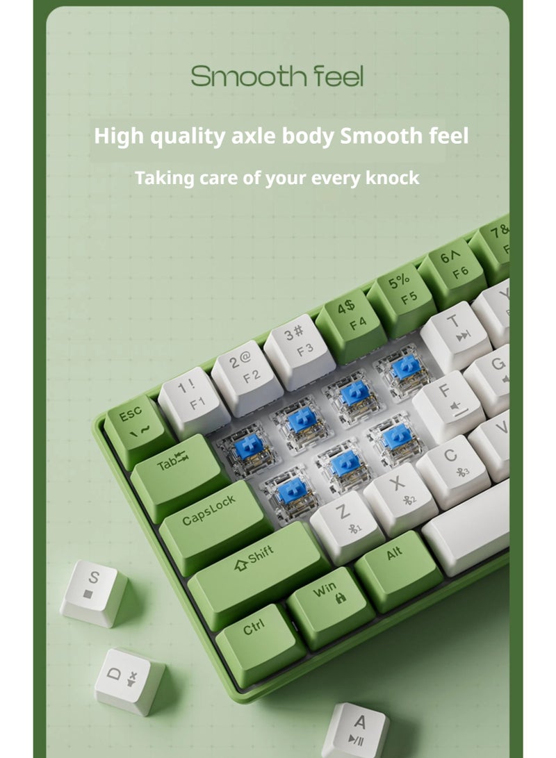 Eweadn G61 Wireless, Bluetooth & Wired Gaming Mechanical Keyboard - Rainbow LED Lighting - Anti-Ghosting, Detachable USB-C, Double-Shot Keycaps, 61 Keys Ultra-Compact - Image 3