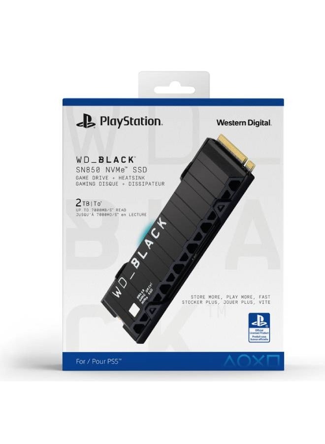 دبليو دي WD_BLACK SN850 + وحدة تبريد لجهاز PS5 WRSN محرك أقراص مزود بذاكرة مصنوعة من مكونات صلبة سعة 2 تيرابايت، M.2 2280 داخلي، Gen4 PCIe، ما يصل إلى 7,000، WDBBKW0020BBK-WRSN - Image 2
