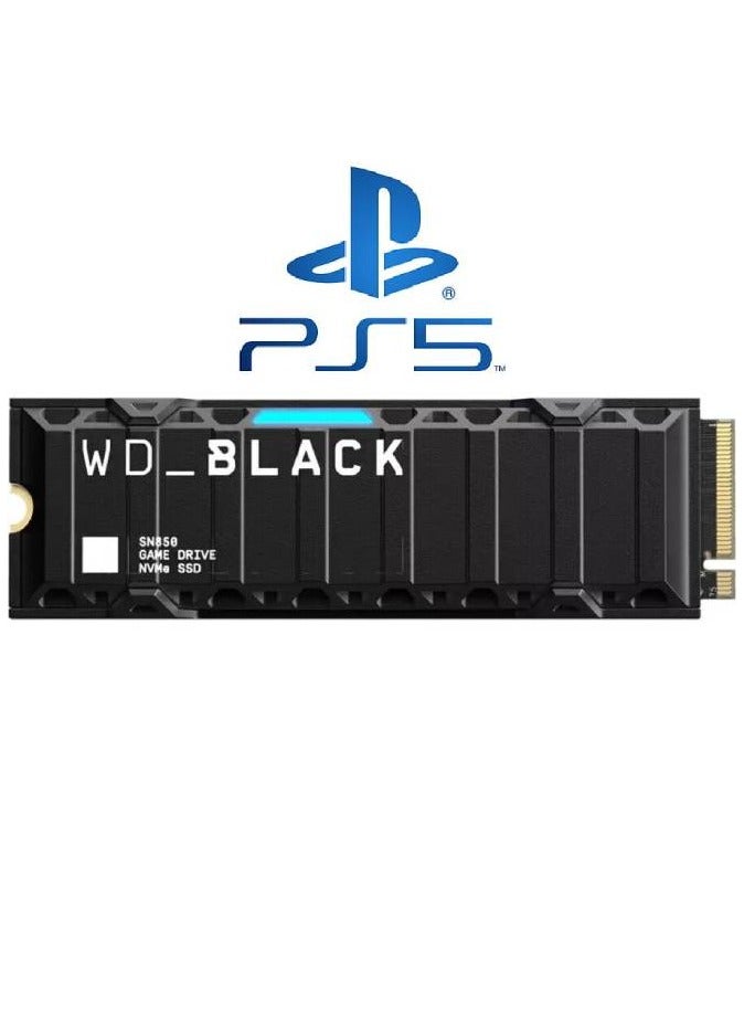 دبليو دي WD_BLACK SN850 + وحدة تبريد لجهاز PS5 WRSN محرك أقراص مزود بذاكرة مصنوعة من مكونات صلبة سعة 2 تيرابايت، M.2 2280 داخلي، Gen4 PCIe، ما يصل إلى 7,000، WDBBKW0020BBK-WRSN - Image 1