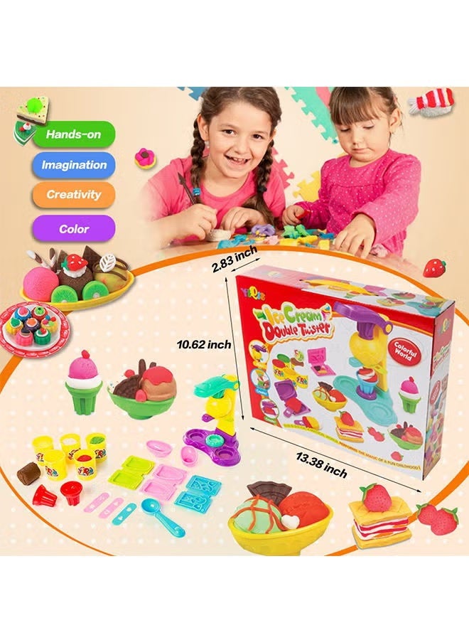 Rally Kids’ Ice Cream Play Dough Set – Ice Cream Maker with Colorful Dough Containers and Decorating Tools – Educational Kitchen Toy for Making Desserts – Encourages Creativity and Imagination for Children - Image 5
