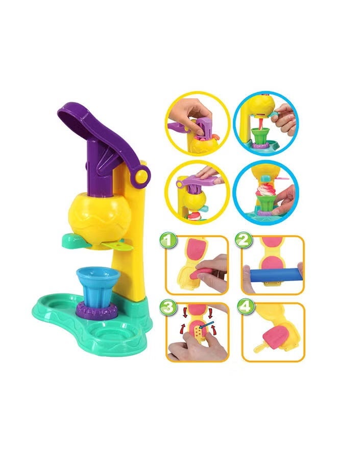 Rally Kids’ Ice Cream Play Dough Set – Ice Cream Maker with Colorful Dough Containers and Decorating Tools – Educational Kitchen Toy for Making Desserts – Encourages Creativity and Imagination for Children - Image 3