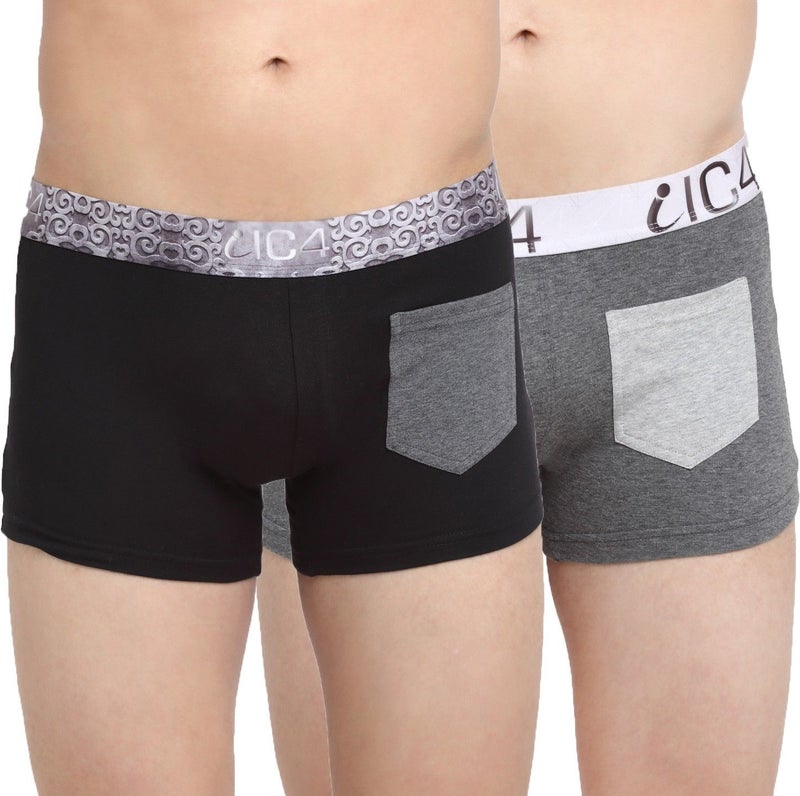 IC4 Store Men's Pocket Trunk Combo Pack of 2 - Black and Charcoal - Image 1