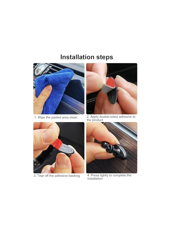 Green Tiger 8 Pcs Multifunctional Cable Management Cord Organizer, 3-in-1 Adhesive Cable Clips, Plastic No-Residue Adhesive Cord Management, for Car, Home, Office - Image 4