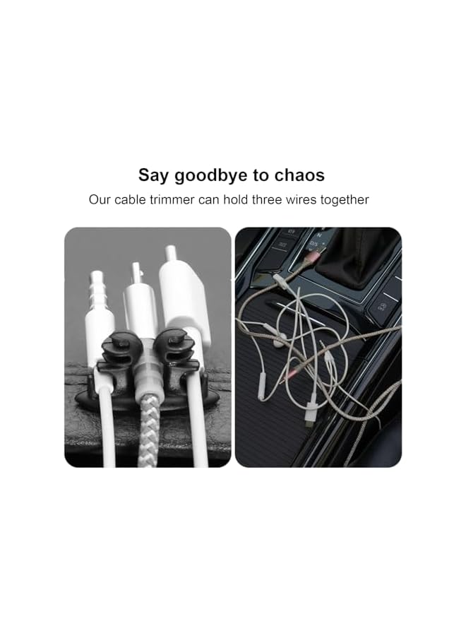Green Tiger 8 Pcs Multifunctional Cable Management Cord Organizer, 3-in-1 Adhesive Cable Clips, Plastic No-Residue Adhesive Cord Management, for Car, Home, Office - Image 3