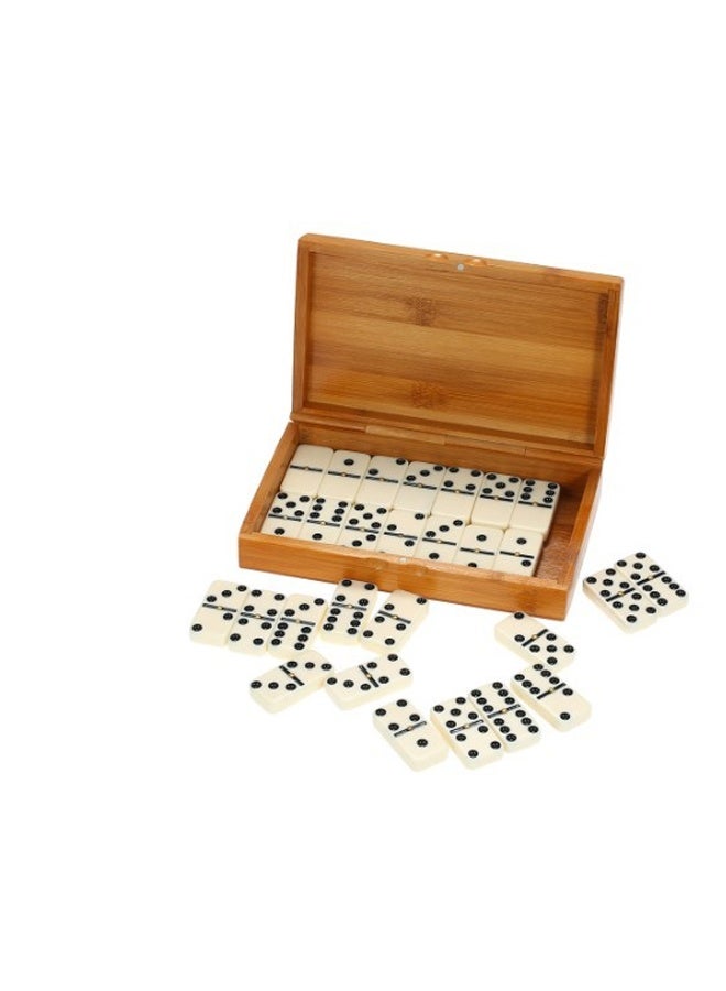 ATM Double-Six Dominoes Game Set with Wooden Storage Case – 28-Piece Classic Game - Image 1