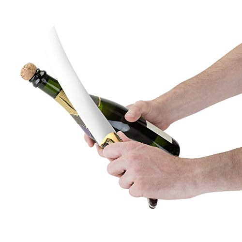 Viski Champagne Saber Sword in Wooden Box, Curved Stainless Steel Blade and Wood Handle, Elegant Home Bar Tool for Celebrations, Weddings, Parties, and Housewarming Gifts, Set of 1 - Image 2