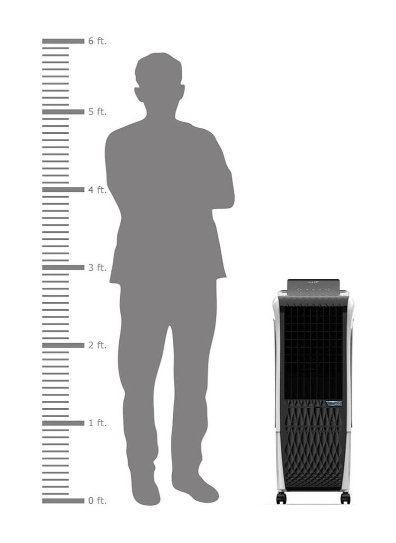 SYMPHONY - Symphony Diet 3D 20i Portable Tower Air Cooler For Home, Office with 3-Side Honeycomb Pads, Pop-Up Touchscreen, i-Pure Technology and Low Power Consumption, Grey - Image 1