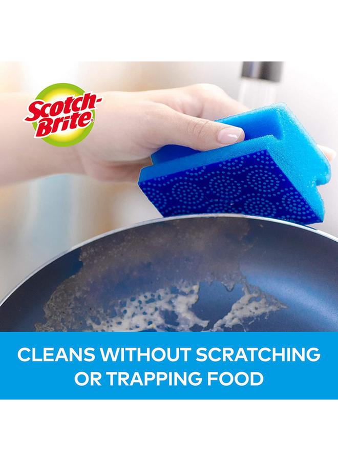 Scotch Brite 2-Piece Fresh Non-Scratch Nail Saver Scrub Sponge Blue - Image 5