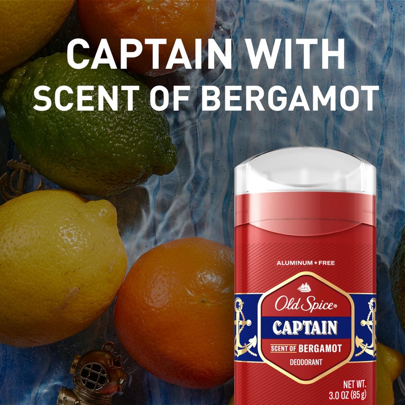 Old Spice Aluminum Free Deodorant for Men, 24/7 Odor Protection, 24/7 Freshness & Lasting Scent, Captain with Bergamot Scent, 3.0 oz (Pack of 2) - Image 5