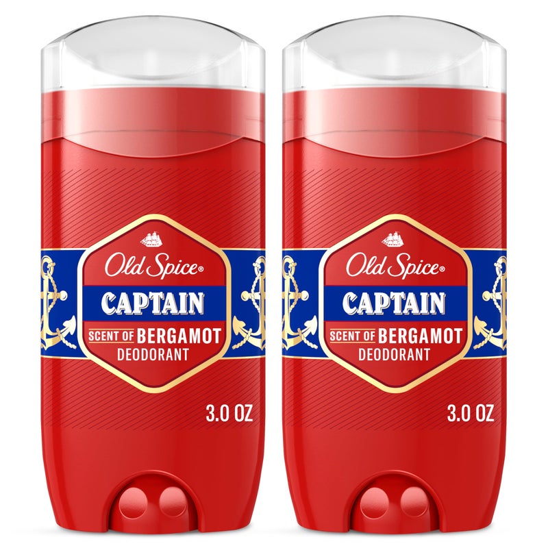 Old Spice Aluminum Free Deodorant for Men, 24/7 Odor Protection, 24/7 Freshness & Lasting Scent, Captain with Bergamot Scent, 3.0 oz (Pack of 2) - Image 1