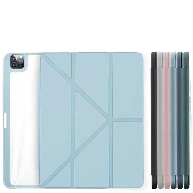 DGG حافظة آيباد شفافة بظهر واضح لجهاز iPad 10th Gen / iPad 10.2 مع حامل قلم باللون أبيض بظهر شفاف باللون الأبيض - Image 2